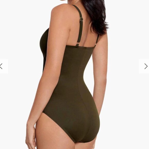 NWT Miraclesuit Mystique One Piece in Nori Green Size 10 - Picture 3 of 7